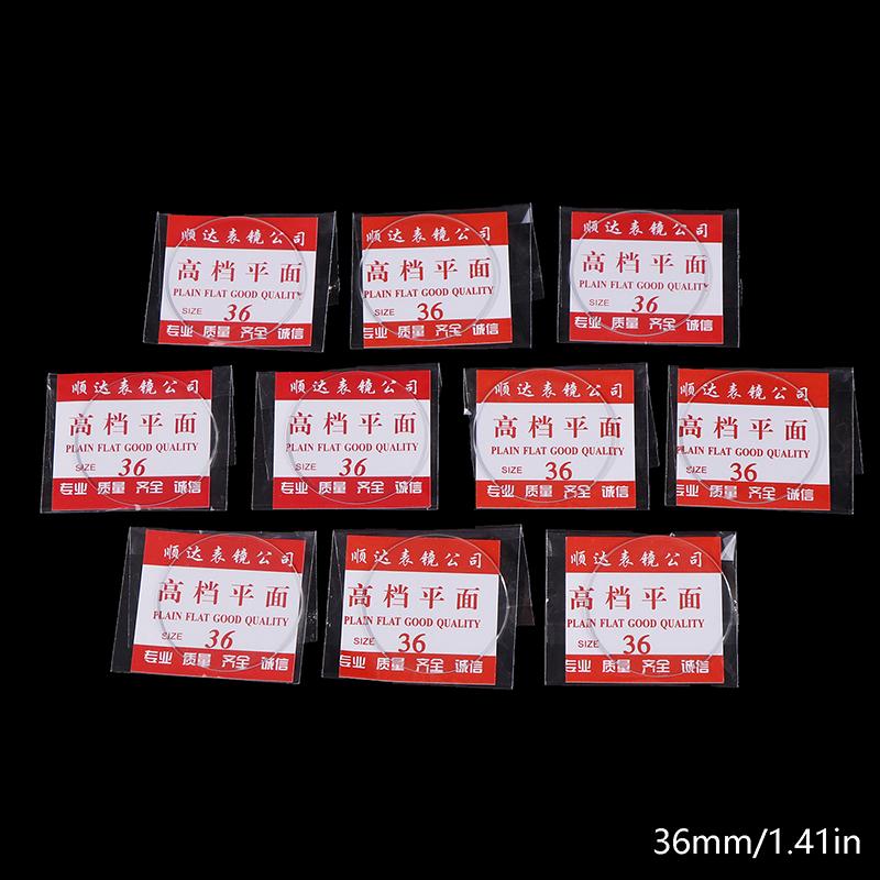 10 шт. 28-39 мм плоское минеральное стекло для часов, запасная часть для плоских часов, толщина 1 мм для ремонта часов