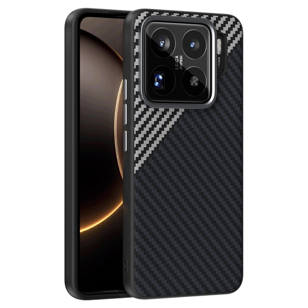ABEEL Чехол для Xiaomi 15S Pro, совместимый с MagSafe, задняя крышка с текстурой углеродного волокна