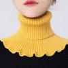 Decoration Accessories Ruffle Female Wool Scarf Korean Style Scarves Knitted Bib Fake Collar