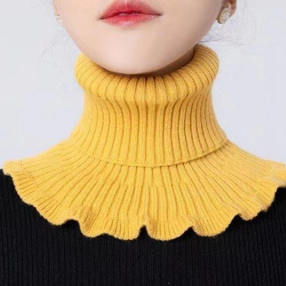 Decoration Accessories Ruffle Female Wool Scarf Korean Style Scarves Knitted Bib Fake Collar
