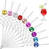 6Pcs/set Discos Decorative Straws Plastic Cocktail Straws Glitter Mirror Discos Balls Drinking Decor for Discos Party