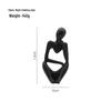 Nordic Minimalist Silver Thinker Sculpture for Home and Hotel Decor
