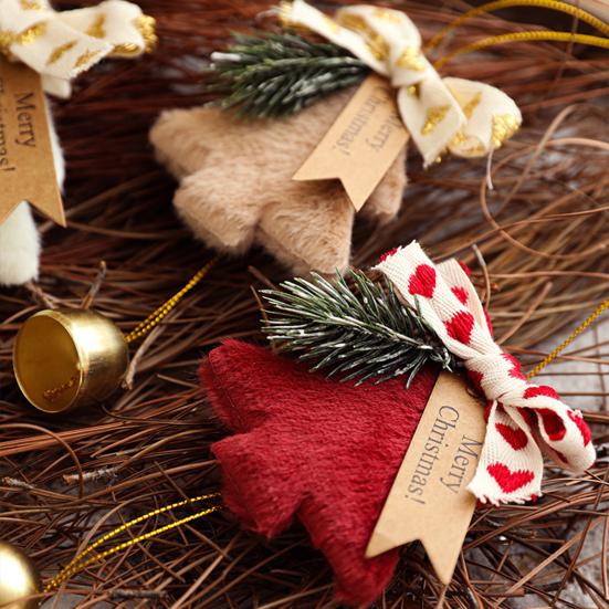 Рождественский колокольчик-подвеска, плюшевый пушистый колокольчик на елку, декоративный дверной колокольчик-подвеска для елки