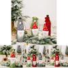 Creative Christmas Forest Santa Burlap Wine Bottle Cover For Holiday Cheer