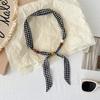 New Korean Version Versatile Polka Dot Beaded Narrow Silk Scarf Women's Summer Decoration Long Scarf Adjustable Fashion Accessories