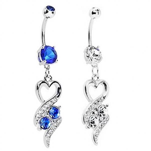 Модное хирургическое стальное сердце для пупка, пирсинг, ювелирные изделия MIT