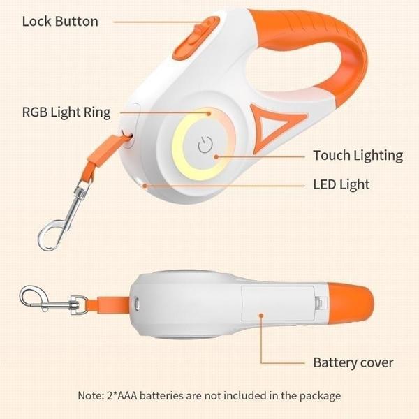 Поводок для собак 5 м/3 м, регулируемый поводок для собак, товары для домашних животных со светодиодной подсветкой для маленьких, средних и больших собак, прогулки, бег, щенки, аксессуары для домашних животных