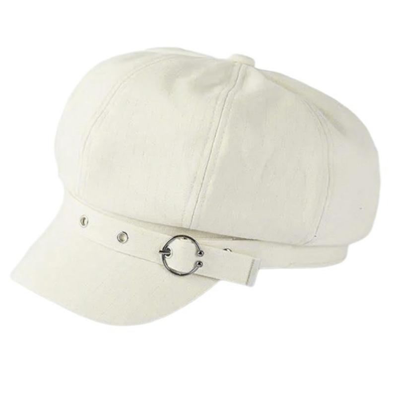 Весенняя беретка Женская для поездок на работу Восьмиугольная шляпа Для кемпинга Для фотосъемки Берет с металлической застежкой для девушки