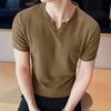 Мужская футболка с V-образным вырезом, однотонная повседневная футболка, летний свитер с короткими рукавами для повседневных выходов, занятий спортом дома, уличной одежды