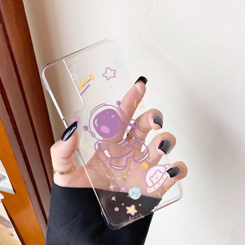 Чехол для телефона YNDFCNB Cartoon Astronaut для Samsung S20 S10 lite S21 plus для Redmi Note8 9pro для Huawei P20 Clear Case