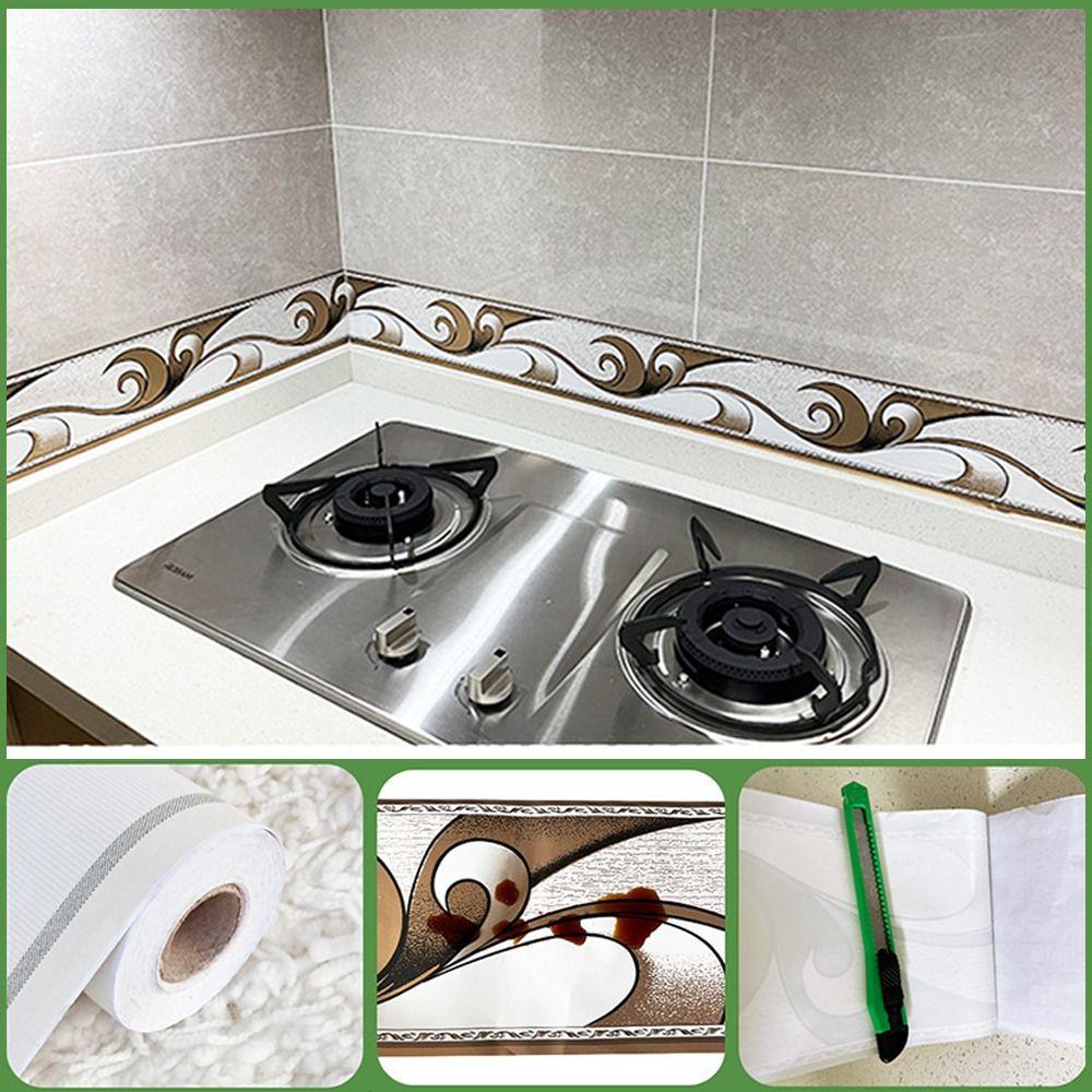 PVC Wallpaper Sticker Self Adhesive Wall Sticker Waterproof Wall Skirting Border Decals  Home Decor