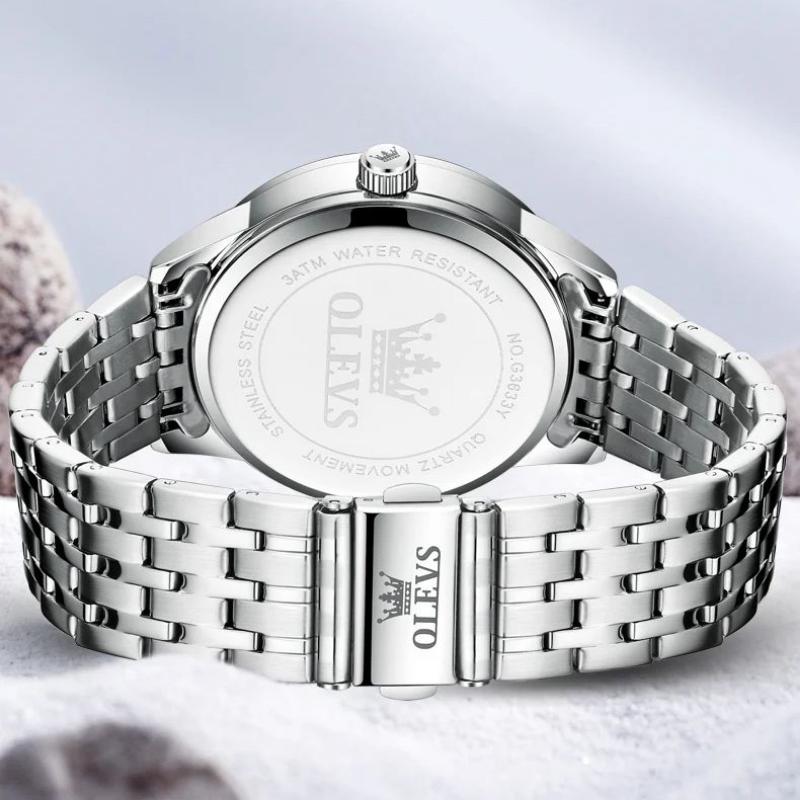 OLEVS Mens Watches Quartz Business Dress Watch Day Date Stainless Steel Classic Luxury Luminous Waterproof Casual Male Wrist Watches