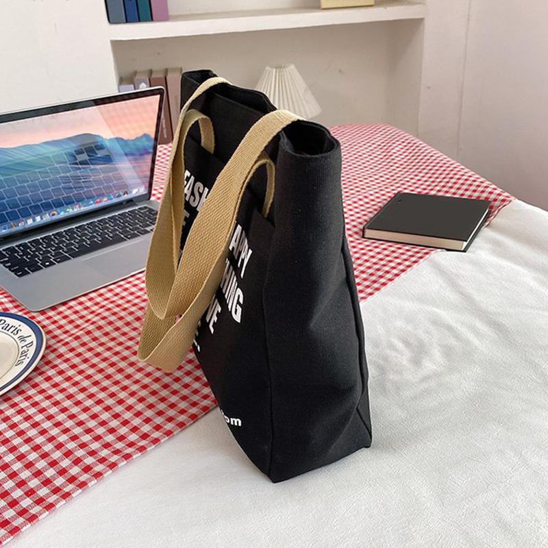 Холщовые сумки-тоут для женщин, большая вместительная сумка на плечо, студенческие занятия, поездки на работу, сумка для ноутбука, повседневные сумки ARI