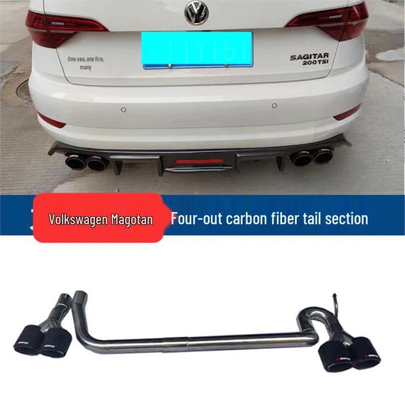 Volkswagen Magotan Platinum Stainless Steel Dual Outlet Tailpipe - No-Weld, Four-Outlet Design.