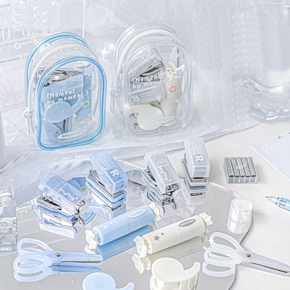 Portable Scrapbook Tools Set INS Punch Machine Kit Mini Punch Stapler Kit Binding Tool