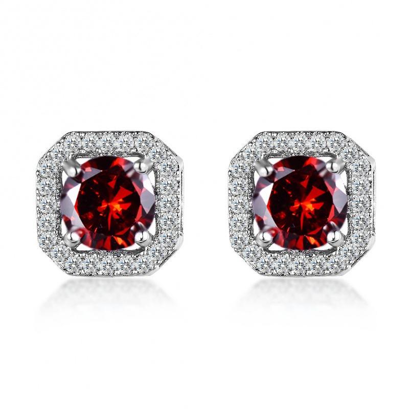 Hot-selling crystal zircon stud earrings slightly inlaid with white diamonds, fashionable and simple earrings for women
