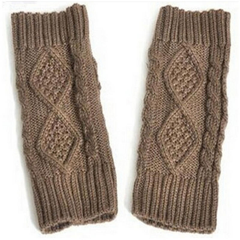 Unisex Men Women Arm Warmer Fingerless Knitted Long Gloves Cute Mittens