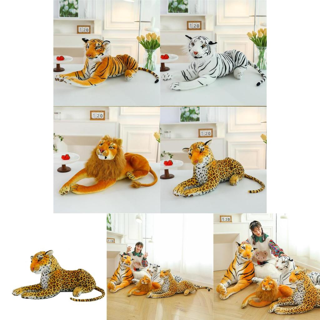 Плюшевый тигр, мягкая игрушка, реалистичный, наполнитель из PP-хлопка, подушка для обнимания