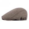 Men's Wool Herringbone Flat Cap British Retro Style Newsboy Hat Autumn Winter Warm Beret Adjustable Cabbie Cap for Men