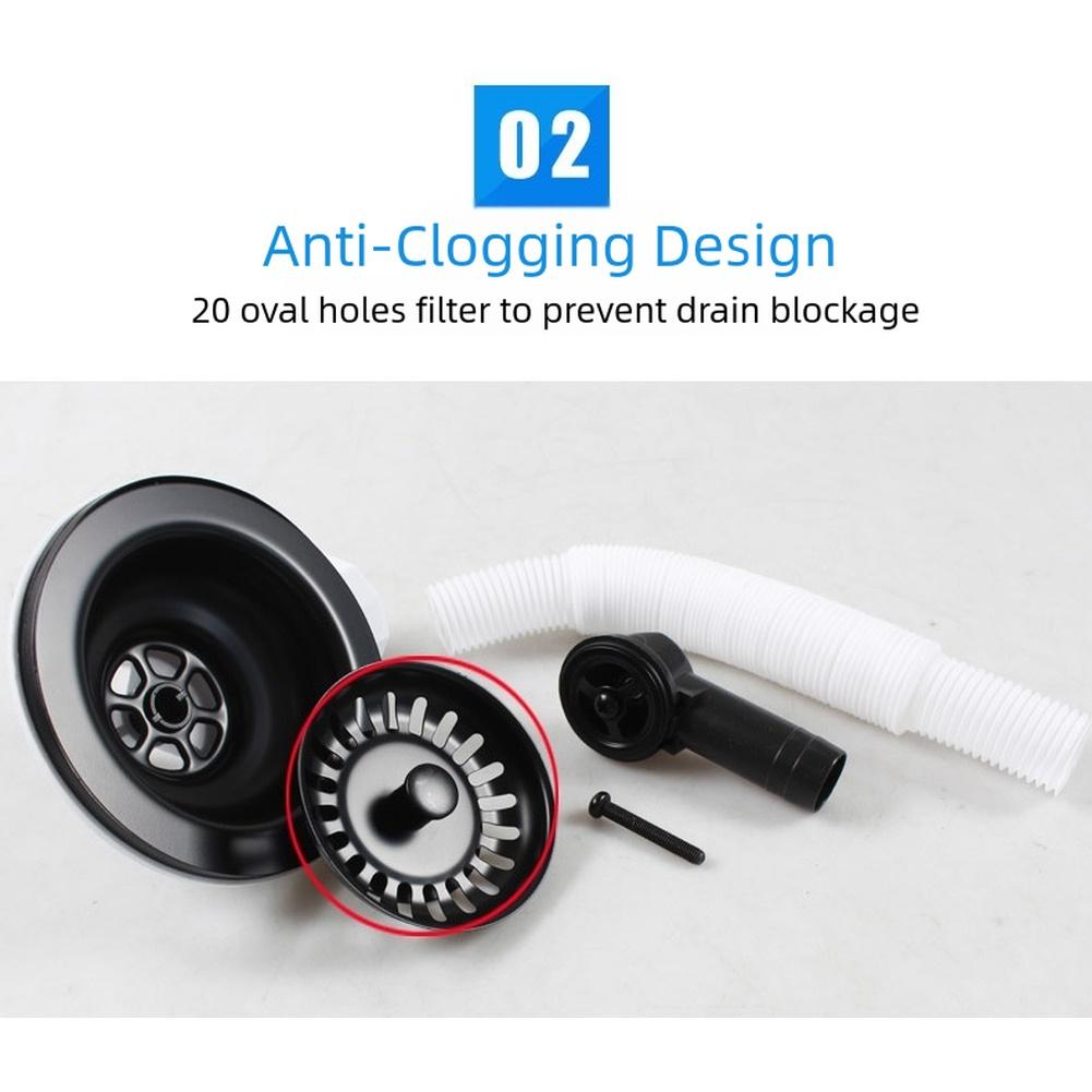 Overflow Sink Strainer As Shown Sink Strainer 304 Stainless Steel Material Adjustable Overflow Pipe Anti-Clog Design
