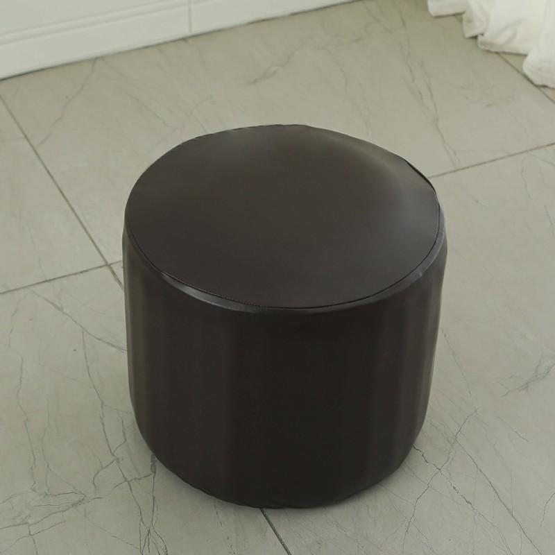 PU Leather Slipcover Waterproof Dustproof Seat Cover Round Footstool Cover Chair Protector For Home Hotel Banquet