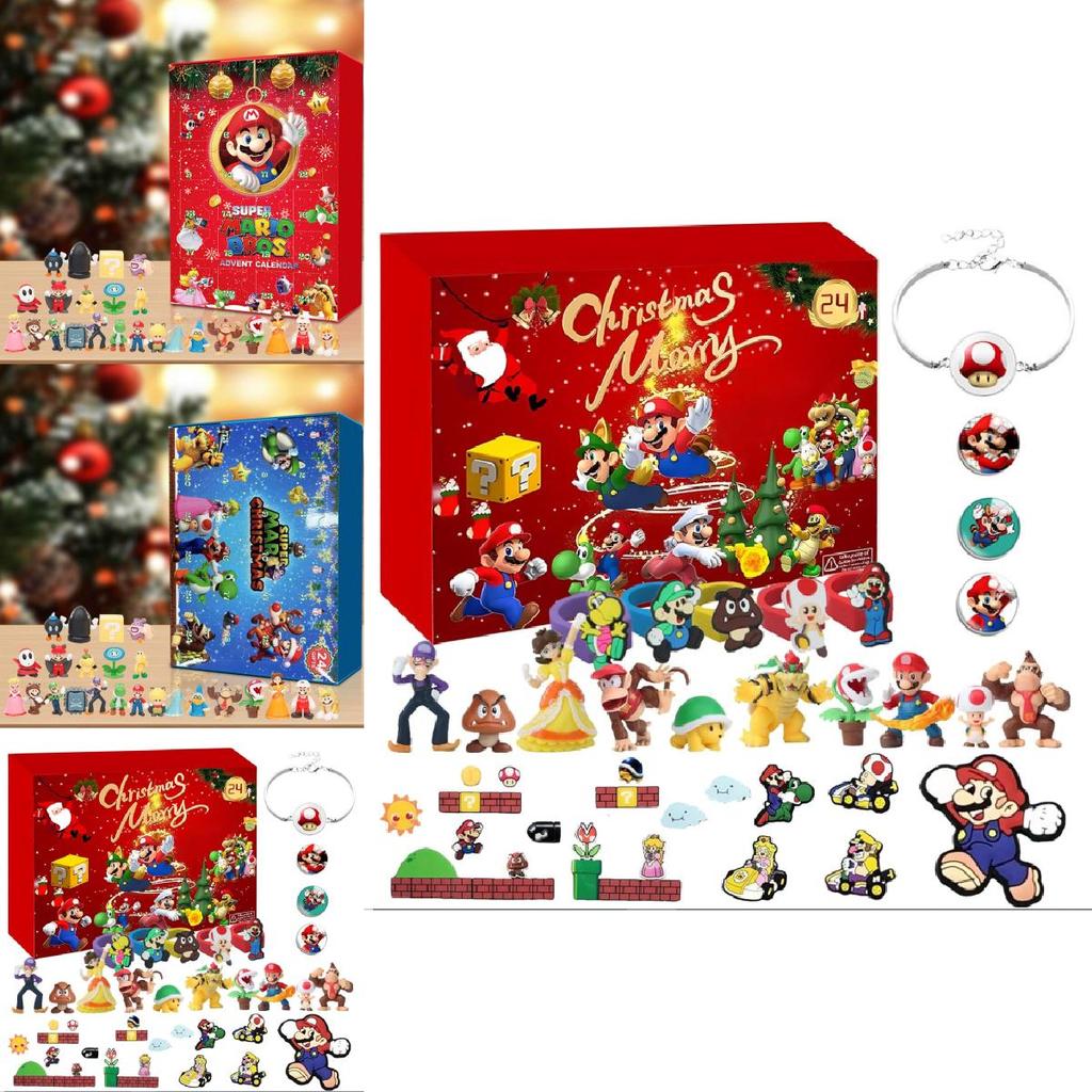 Рождественское смоляное украшение Super Mario с дисплеем на 24 отделения для дома, сада, мероприятий