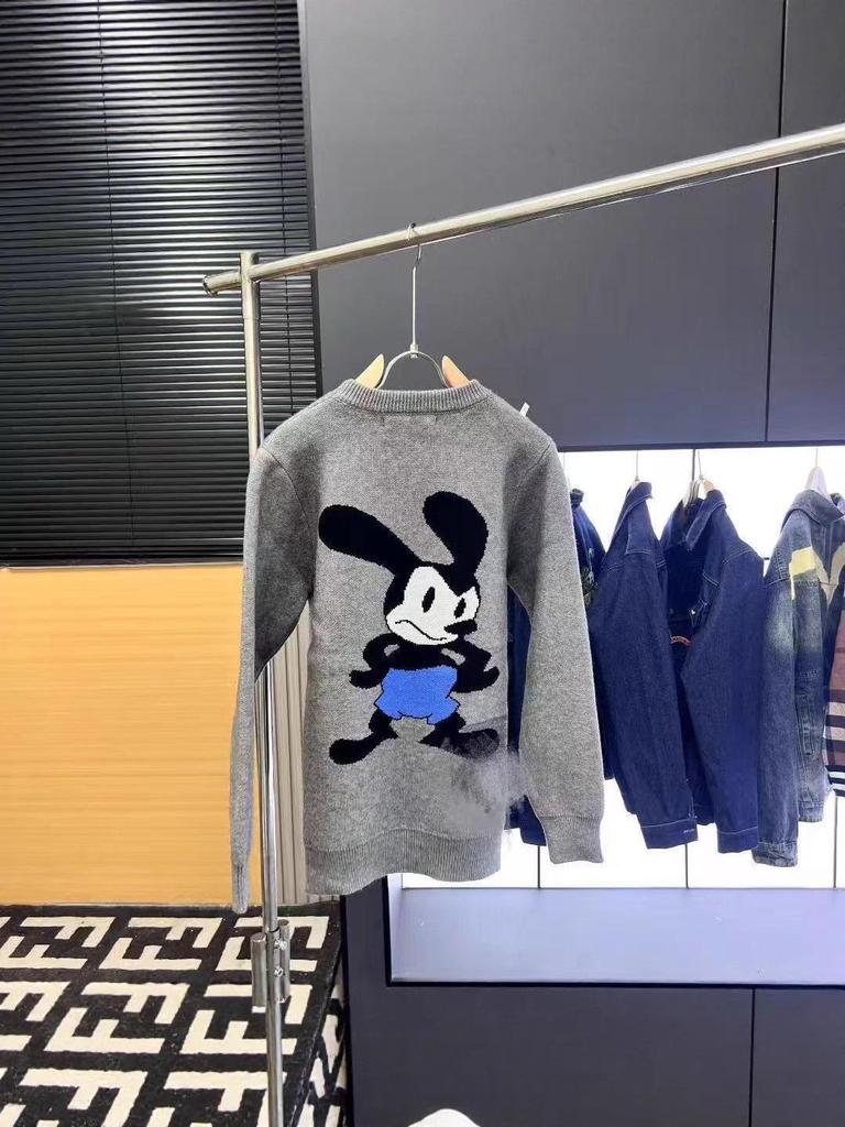 Свободный вязаный свитер с модным логотипом Микки Мауса для мужчин и женщин
