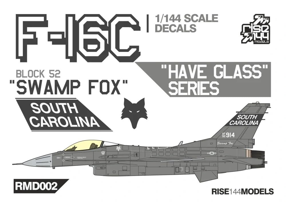 Модели Rise144 Block 52 South Carolina National Guard Swamp Fox Hub Glass Paint Decal Пластиковая модель Decal RMAD144002 1/144 F-16C (Самолет)