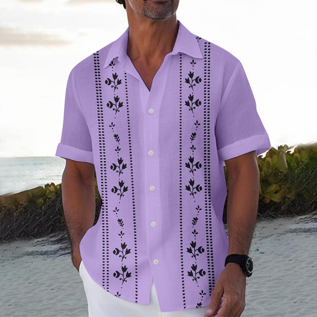 Гавайская рубашка для мужчин, мужские винтажные рубашки для боулинга на пуговицах, летняя пляжная рубашка с коротким рукавом