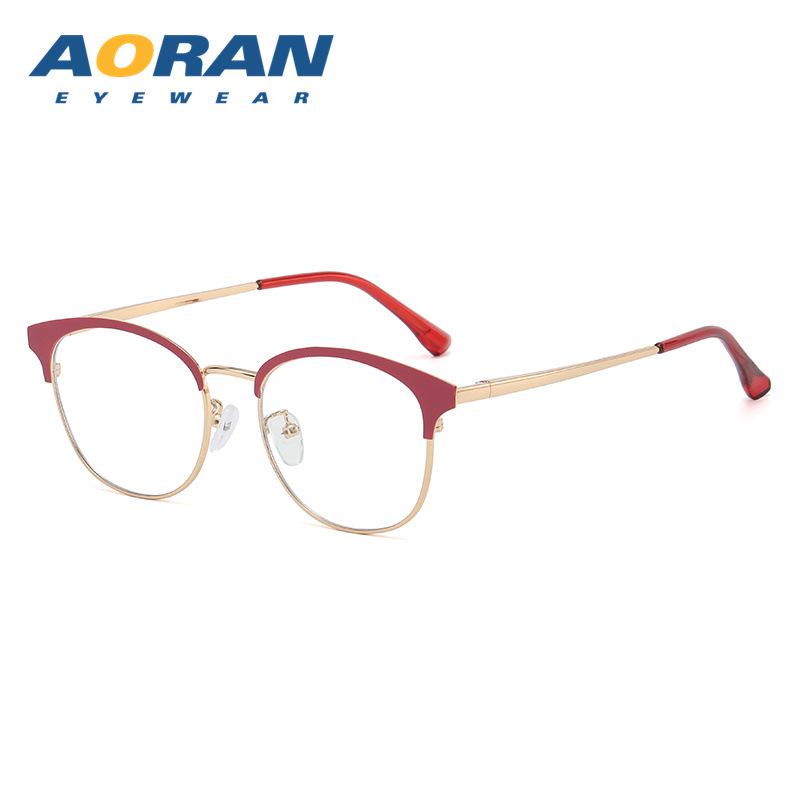 Мужские полуободковые очки для близорукости с защитой от синего света, с металлической оправой, для студентов