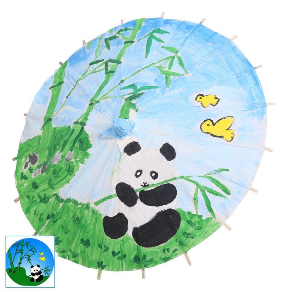 Comfortable Grip Blank Paper Umbrella DIY Wood Drawing Umbrella Oil Paper Umbrella  Dance Prop