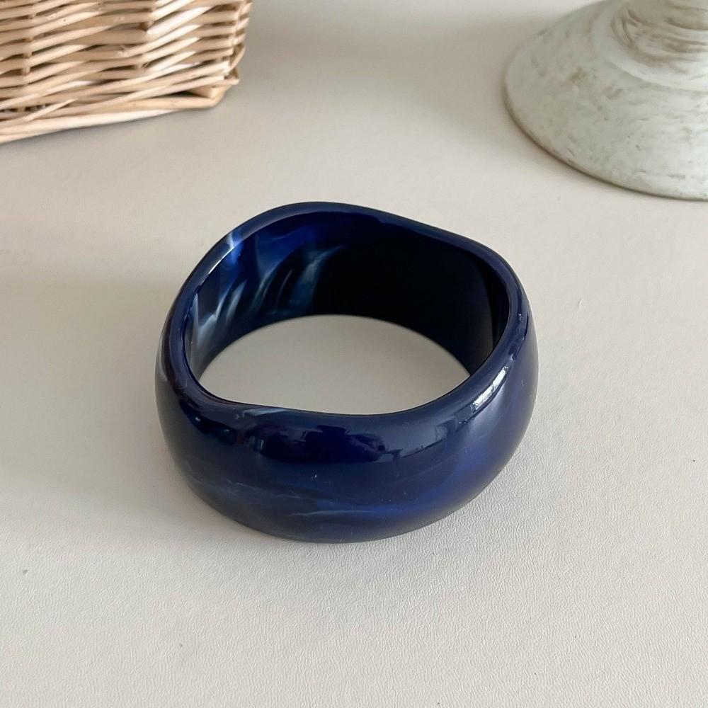 Smudged Wide Chunky Bangle Marbling Cuff Bracelet Vintage Irregular Resin Bracelet Gifts
