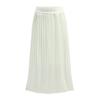Women Pleated Midi Skirt Elastic High Waist Solid Color Smooth Outline Skirt Slimming Midi Skirt Daily Wear