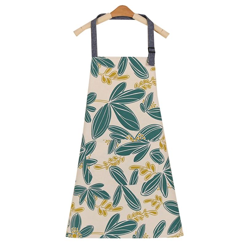 Cartoon Pattern Cotton Apron with Large Front Pocket No Sleeve Hanging Neck for Men Women Unisex Adjustable Kitchen Cooking