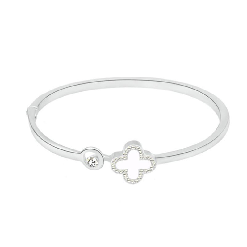 Модный браслет Lucky Clover из розового золота, экологически чистый браслет, ювелирные изделия, женский открытый регулируемый браслет