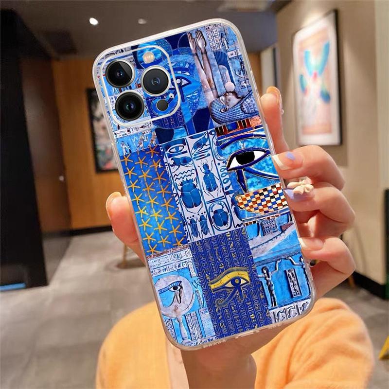 Чехол для телефона для iphone 17 Pro Max Air 16 15 14 13 Pro Max 15 16 Pro 15Plus Египет Нефертити Анубис Фараон