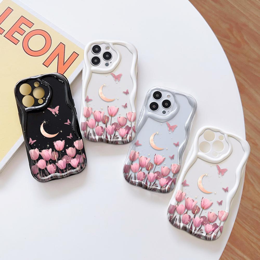 Милый мультяшный узор, кремовая текстура, мягкий силиконовый чехол с волнистыми краями, чехол для телефона для OPPO Reno Realme