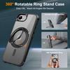 For iPhone 16e Case Magnetic Rotatable Ring Kickstand TPU+PC Phone Cover