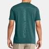 Under Armour Letter Logo Print Crew Neck Short Sleeve T-Shirt Men Tops Ocean-Green 1382799-449