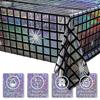 Disposable Table Cover Vintage Table Runner Disco Iridescent Shiny Laser Tablecloth  Bar Disco