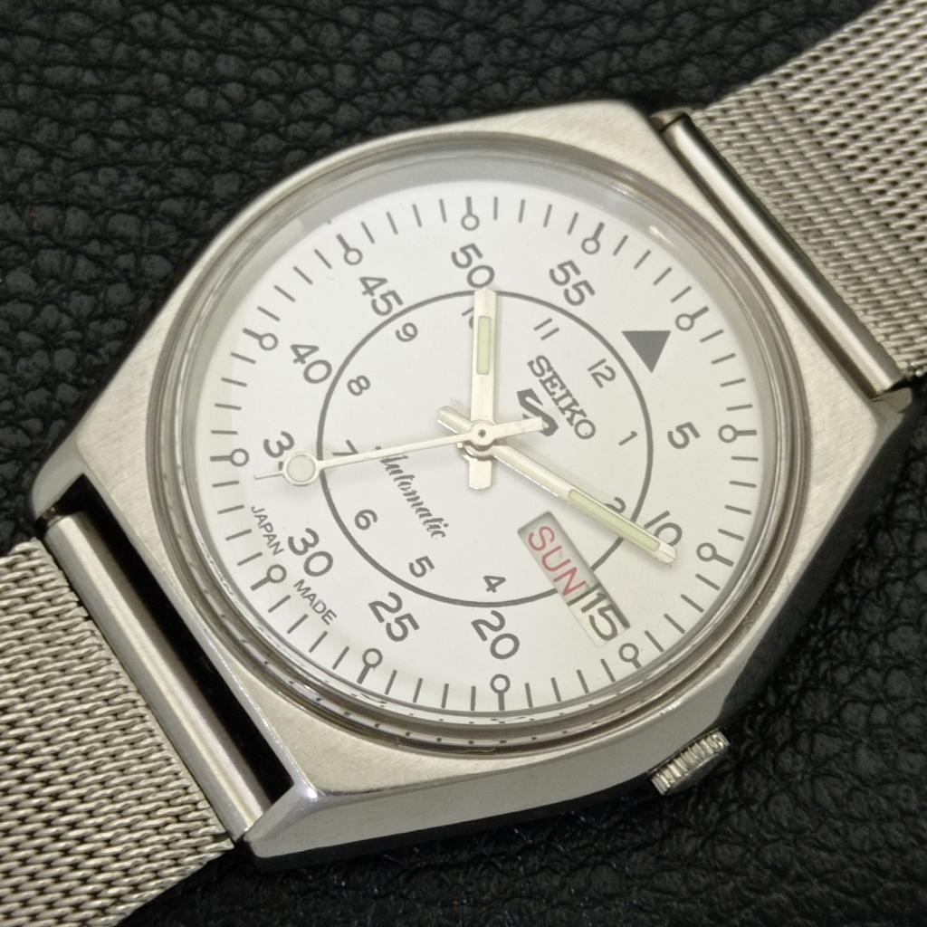 Seiko 5 АВТОМАТИЧЕСКИЕ 6309A ЯПОНСКИЕ МУЖСКИЕ ВИНТАЖНЫЕ ЧАСЫ С БЕЛЫМ ЦИФЕРБЛАТОМ a701511-5 R206b-a701511