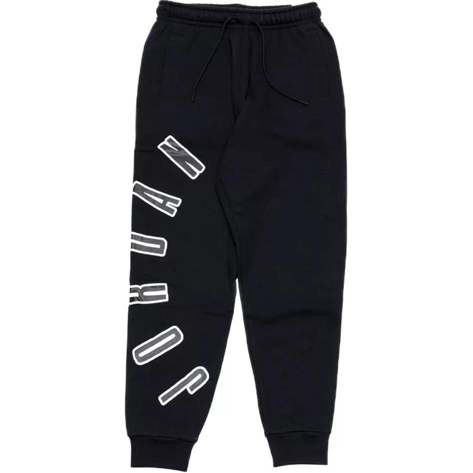 Jordan Flight MVP Logo Print Tapered Knit Joggers Men Bottoms Black FB7027-010
