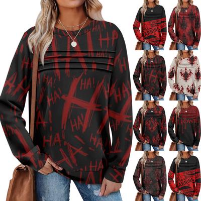 Женский повседневный свитшот с длинным рукавом и круглым вырезом, приталенный плиссированный топ