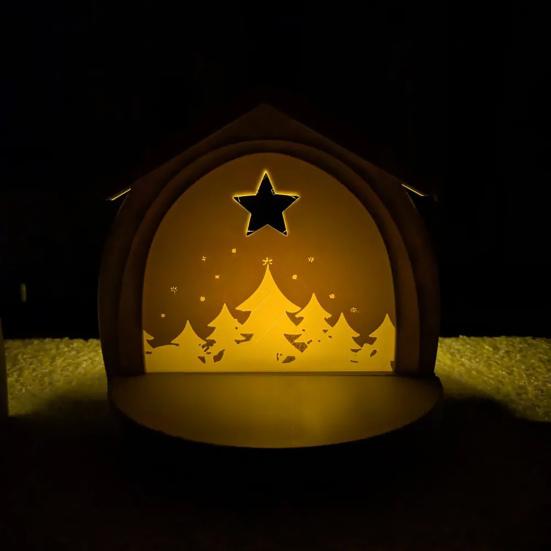 Рождественский набор Фигурка Подсветка Иисус Рождественская сцена Коллекция с яслями и фигурками для Рождества Внутренний настольный декор