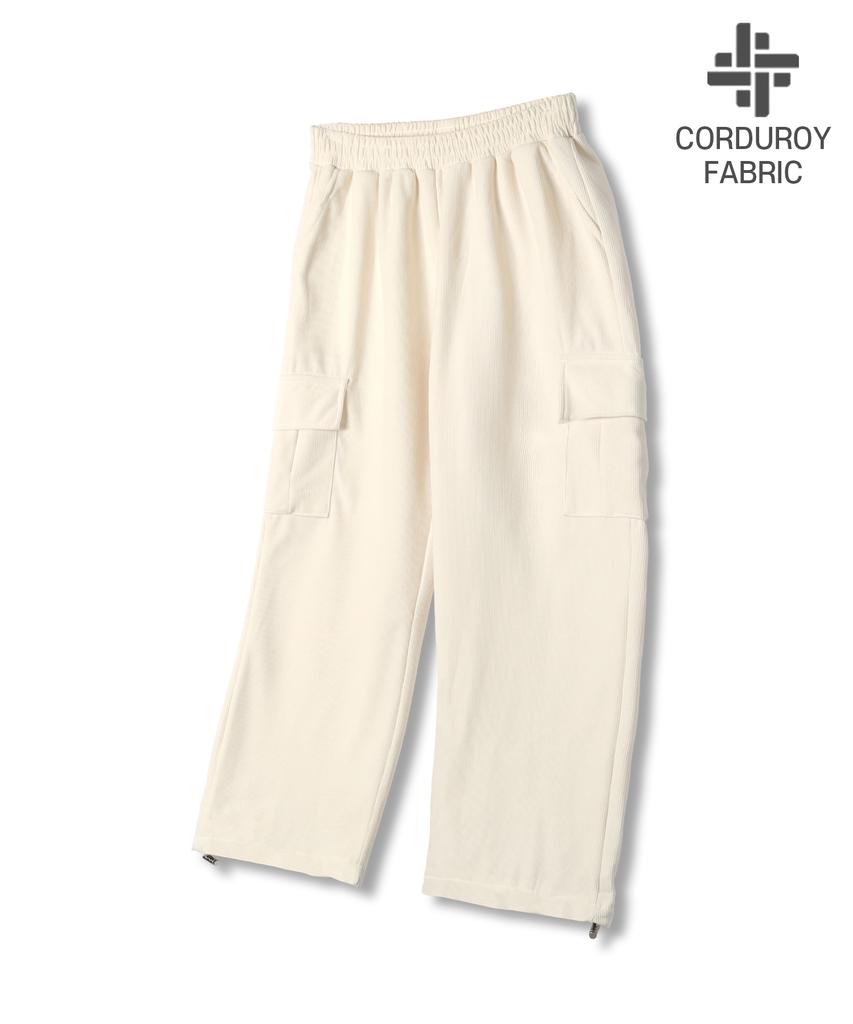 NP STUDIO Corduroy Cargo Wide Elastic Waist Pants 5 Colors
