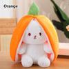 Easter Bunny Plush Reversible Carrot Strawberry Bunny Plush Toy Pillow Bunny With Zipper Birthday Gift For Boys Girls Kids Doll