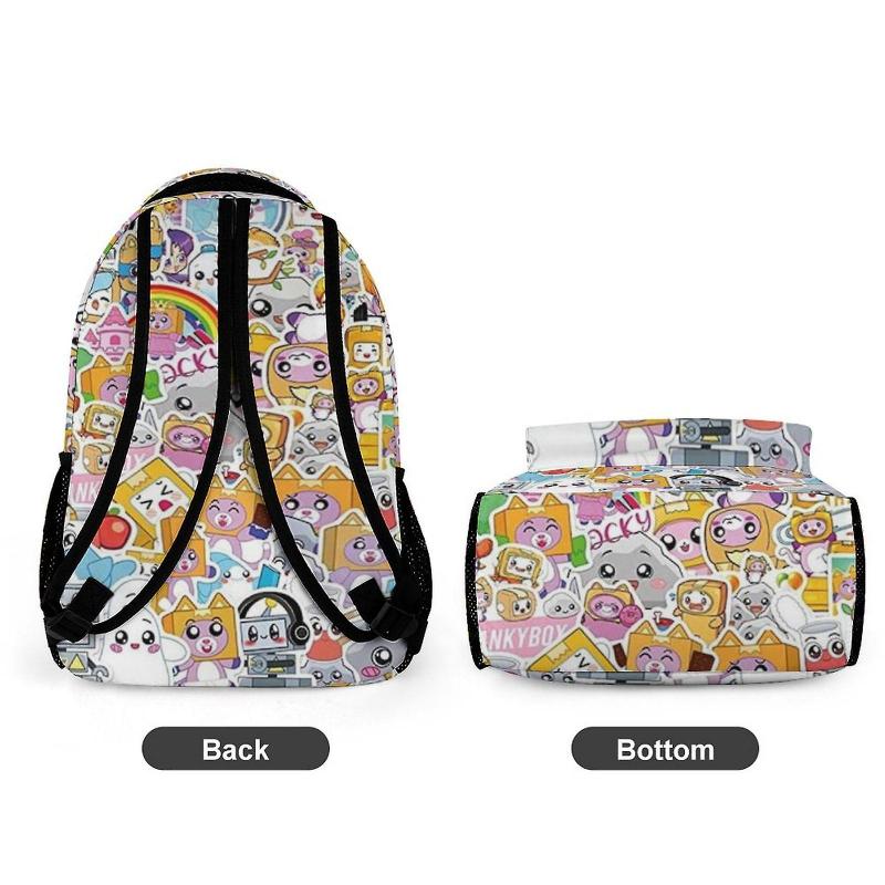 Lankybox Anime Camping Backpack for Men Women Boys Girls, Casual Daypack School Book Bag Fashion Gift, Large Capacity Travel Backpack