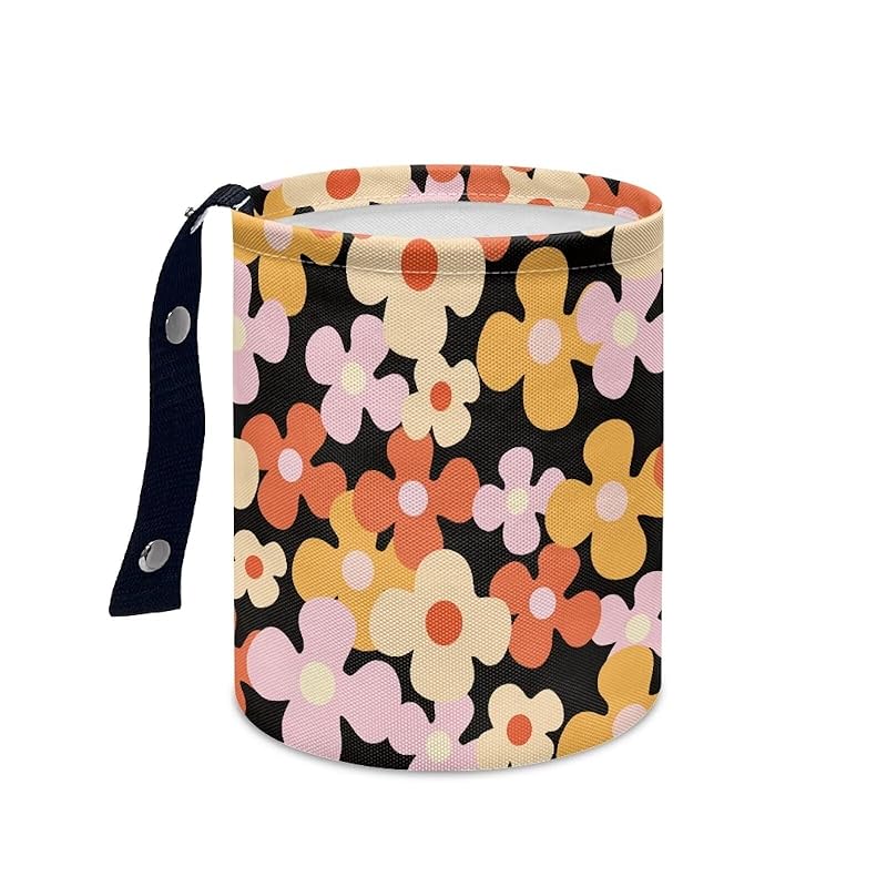 Daisy Cute Collapsible Portable Trash Can for Car Front Seat, Back Seat, Floor, Headrest Rubbish Bin