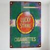 Винтажная металлическая жестяная вывеска сигарет Lucky Strike, ржавая выветренная ретро-табличка с монтажными отверстиями для бара, мужской пещеры, домашнего декора