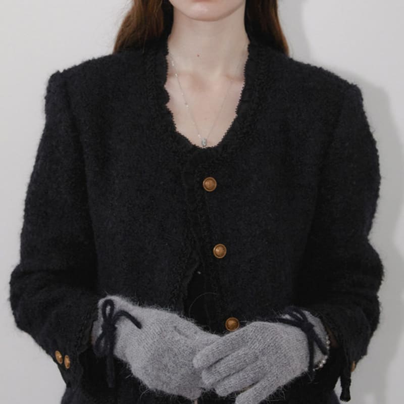 ЛЮБИ МЕНЯ МОНСТР [Эксклюзив W Concept] Ангоровая перчатка с лентой_5ЦВЕТОВ (L244WGV010)